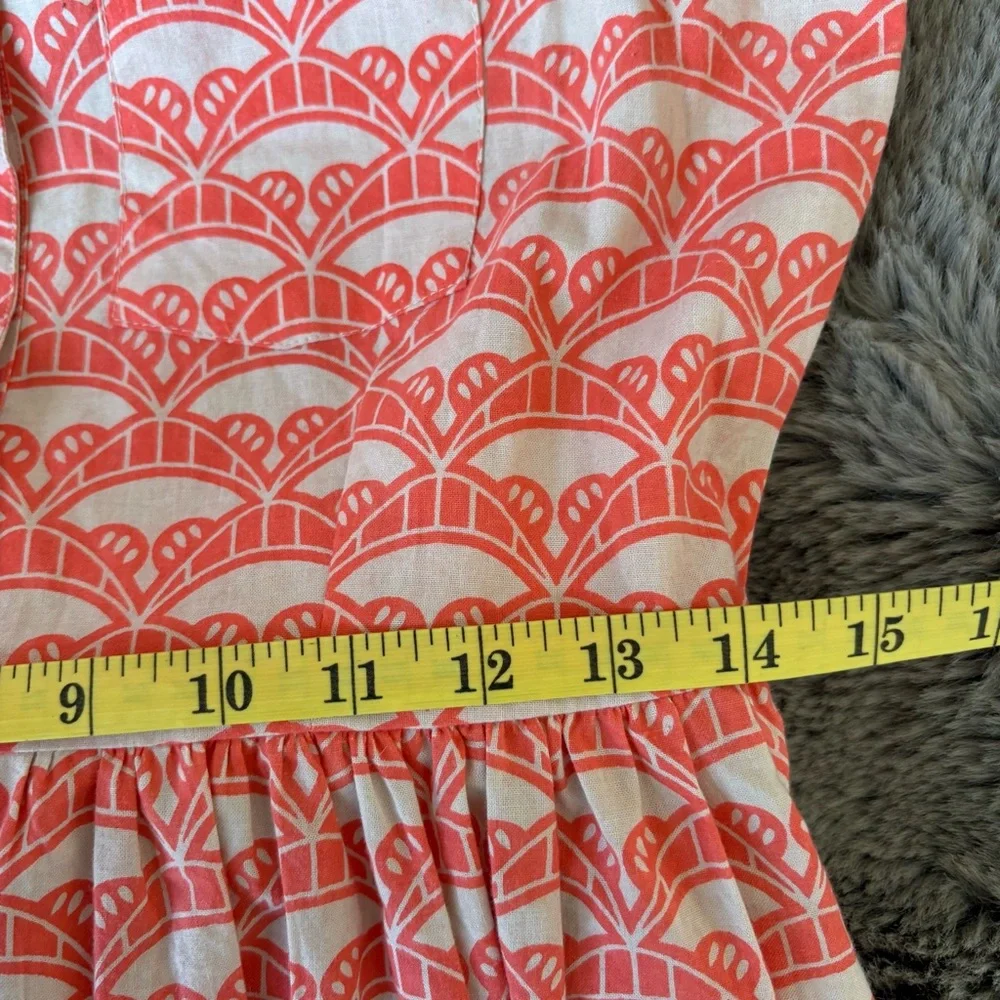 Mata Traders Ethical Fair Trade Fit&Flare Polo Dress Cotton Button XS Orange - Picture 8 of 9